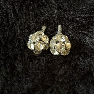 Elegant Silver Crystal Stud Earrings